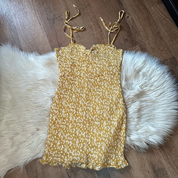 MORE TO COME Itzel Smocked Mini Dress In Yellow - Picture 3 of 5